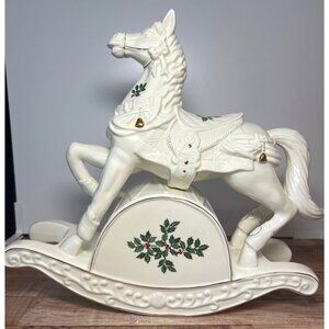 Holiday Rocking Horse Figurine, Plays Music, Large